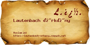 Lautenbach Örkény névjegykártya
